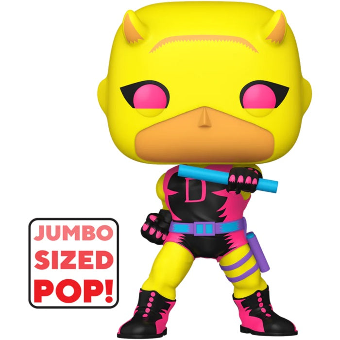 Funko Pop! FUNKO POP Marvel - Jumbo: Daredevil (Yellow/Red) (Blacklight) 25cm - Disponibile in 2/3 giorni lavorativi FUNKO