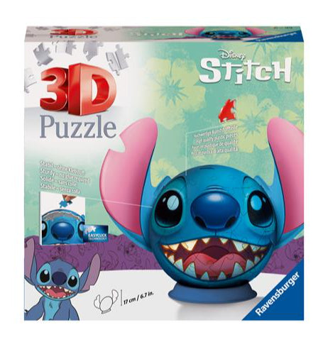 RAVENSBURGER Stitch - con orecchie3D Puzzleball 72 pezzi - Disponibile in 2/3 giorni lavorativi Ravensburger