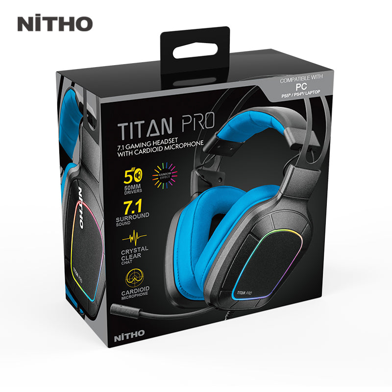 PS5 NiTHO TITAN PRO 7.1 RAINBOW CUFFIE GAMING BK Accessori - Disponibile in 2/3 giorni lavorativi