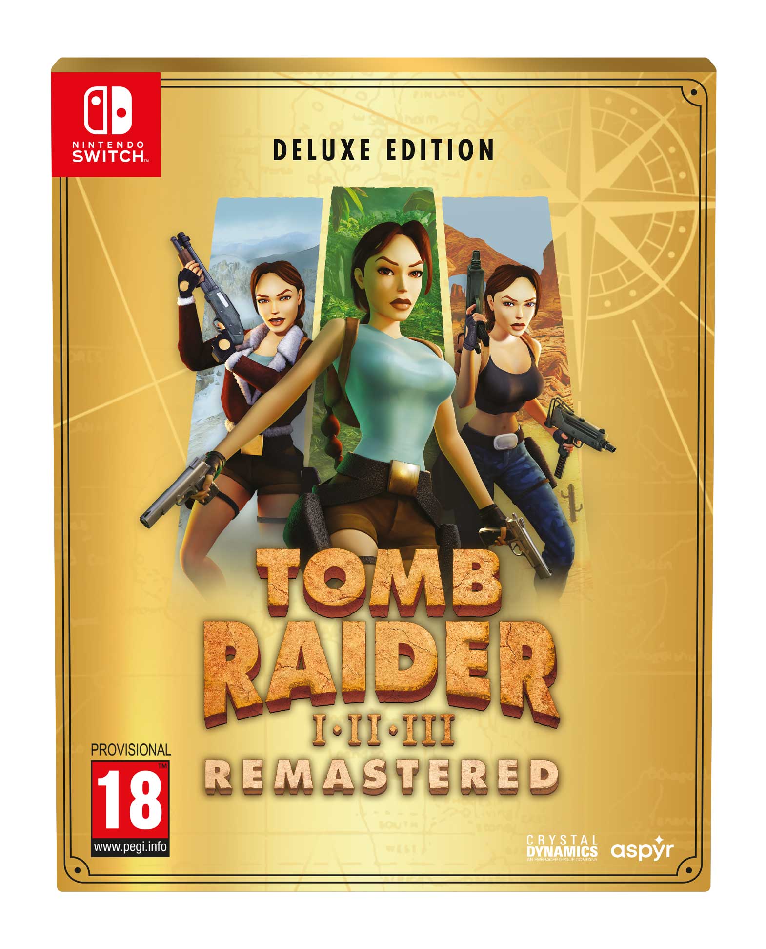 Switch Tomb Raider I-III Remastered Starring Lara Croft (Deluxe Edition) - Disponibile in 2/3 giorni lavorativi