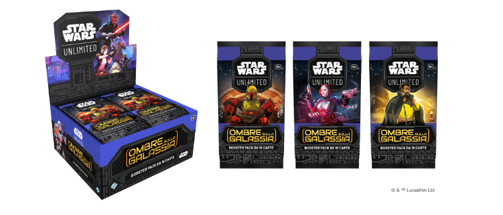 ASMODEE 10523 - STAR WARS UNLIMITED - OMBRE SULLA GALASSIA: BOOSTER IT - DISPLAY 24 BUSTE (ITA) - Disponibile in 2/3 giorni lavorativi Asmodee