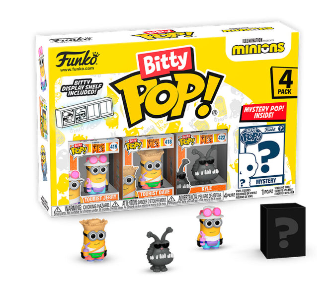 Funko Pop! FUNKO POP Bitty Pop! 4-Pack: Minions - Tourist Jerry Vinyl Figures - Disponibile in 2/3 giorni lavorativi