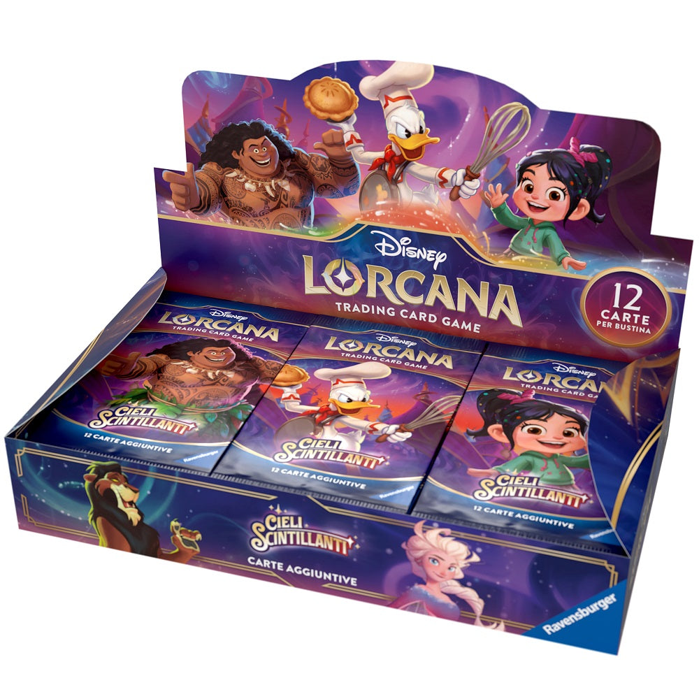 RAVENSBURGER DISNEY: LORCANA - CIELI SCINTILLANTI BOOSTER DISPLAY (24 BUSTE) - ITA - Disponibile in 2/3 giorni lavorativi