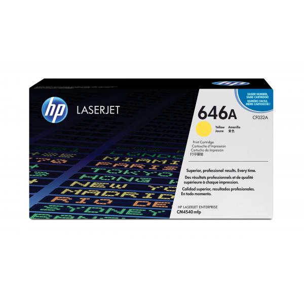 HP 646A TONER GIALLO PER COLOR LASERJET ENTERPRISE CM4540 12.500 PG - Disponibile in 3-4 giorni lavorativi Hp