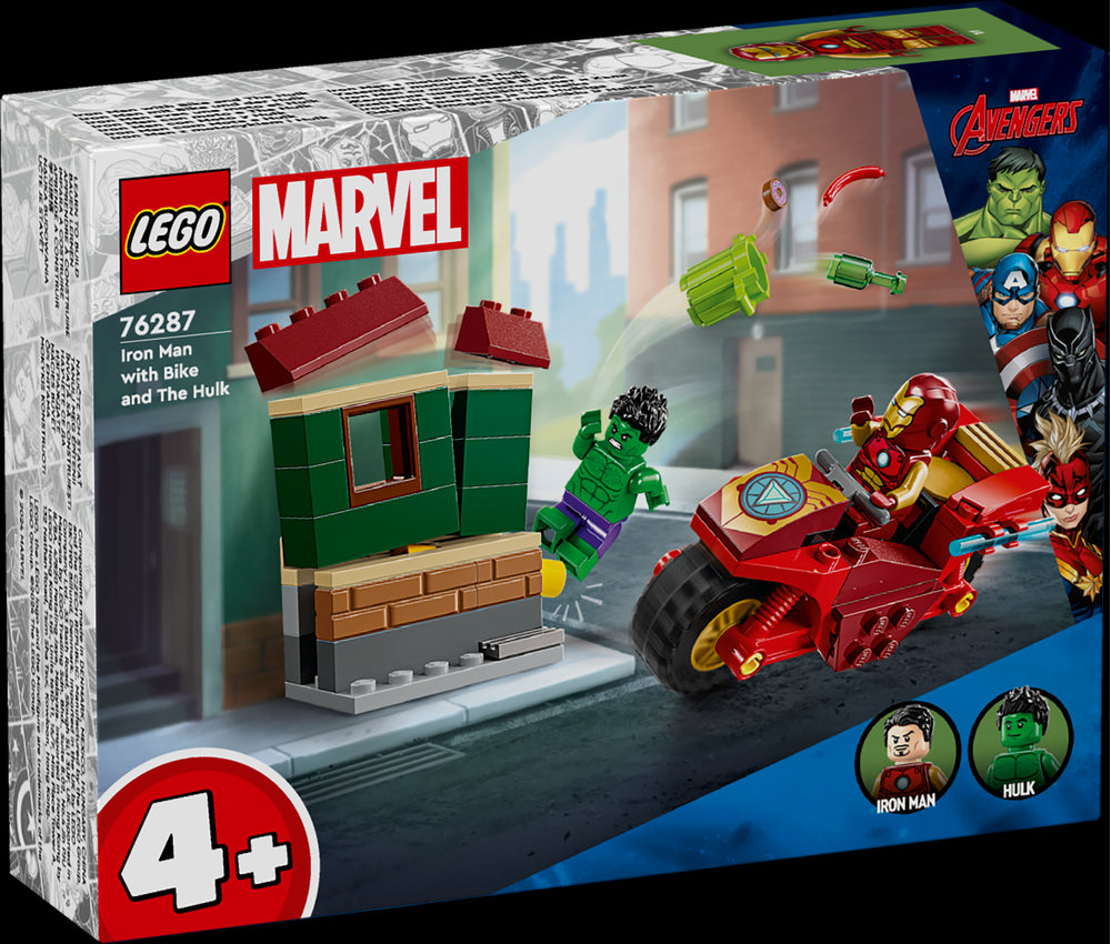 LEGO LEGO 76287 Iron Man con moto e The Hulk - Disponibile in 2/3 giorni lavorativi