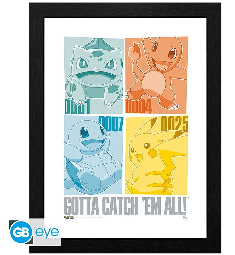 ABYSTYLE POKEMON - Poster incorniciato: "Pikachu & Kanto Starters" (30x40) - Disponibile in 2/3 giorni lavorativi