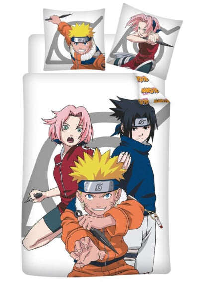 AyMax - NARUTO - Copripiumino (140x200cm) + Federe (65X65cm) - Disponibile in 2/3 giorni lavorativi