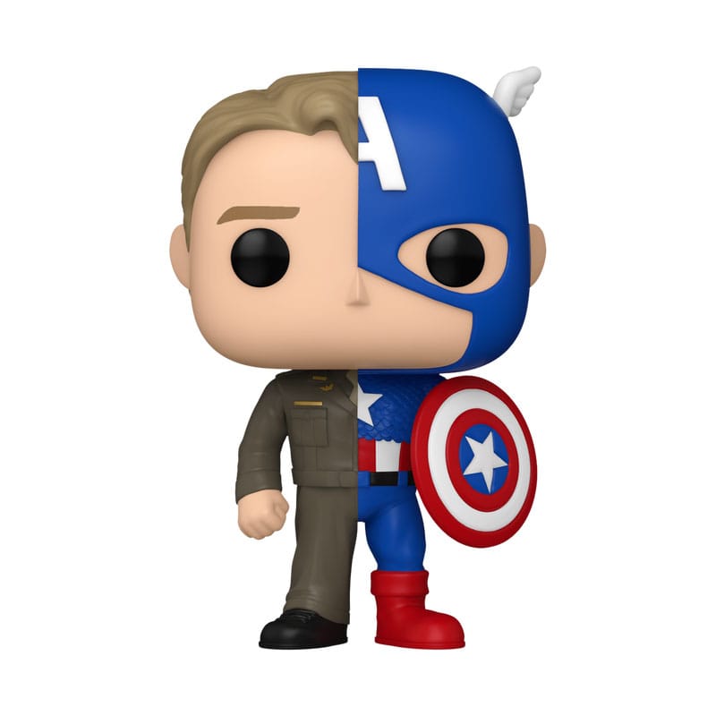 Funko Pop! FUNKO POP Marvel: Split- Captain A/Steve R 9 cm - Disponibile in 2/3 giorni lavorativi