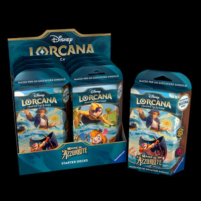 RAVENSBURGER DISNEY: LORCANA - MARE DI AZZURRITE STARTER DECK DISPLAY (8 MAZZI) - ITA - Disponibile in 2/3 giorni lavorativi