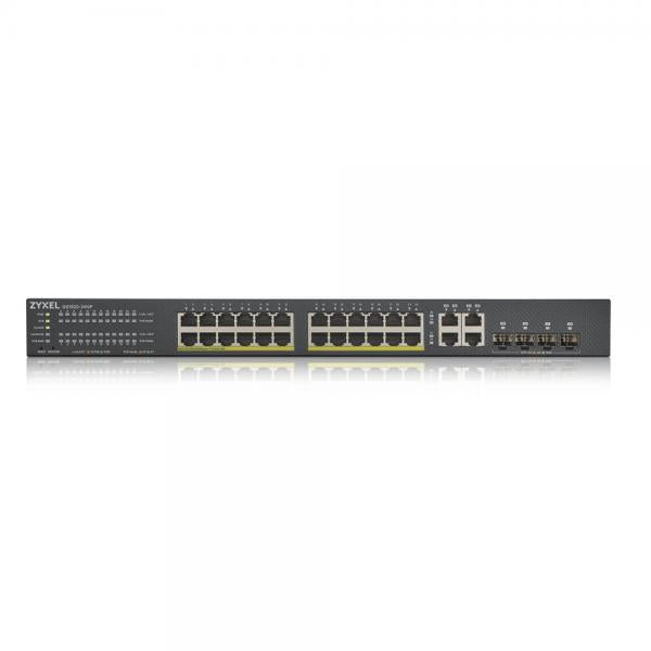 Zyxel GS1920-24HPV2 Gestito Gigabit Ethernet (10/100/1000) Supporto Power over Ethernet (PoE) Nero - Disponibile in 6-7 giorni lavorativi