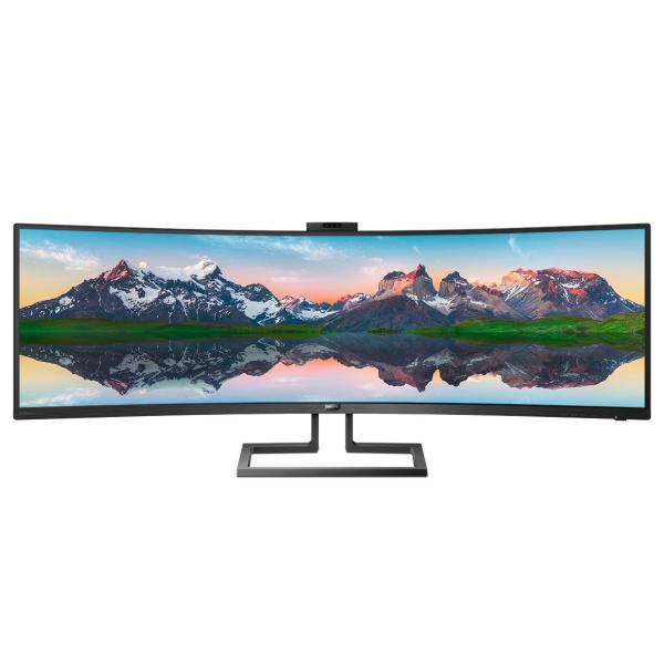 Monitor Nuovo MONITOR PHILIPS LED 49"Wide CURVED 499P9H/00 5120x1440 5ms 80.000.000:1 2x5W MM WEBCAM Reg.inH 2HDMI DP USB-C GAMING - Disponibile in 3-4 giorni lavorativi