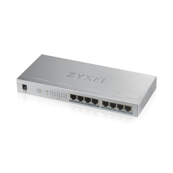 SWITCH ZYXEL GS1008HP - Switch Unmanaged, 8 porte Gigabit (8 porte PoE, erogazione fino a 60W), Chassis metallo, Desktop - Disponibile in 3-4 giorni lavorativi