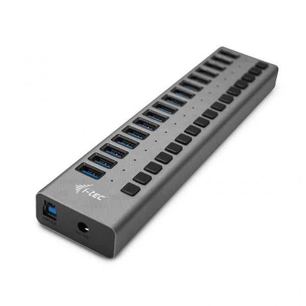 Hub USB i-Tec U3CHARGEHUB16 Grigio 90 W - Disponibile in 3-4 giorni lavorativi