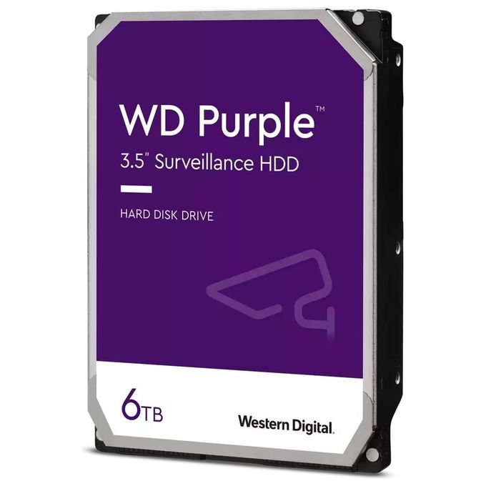 Western di WD Purple WD64PURZ HDD 6Tb Sorveglianza Interno 3.5'' SATA 6Gb-s 5400 rpm buffer: 256 MB - Disponibile in 3-4 giorni lavorativi