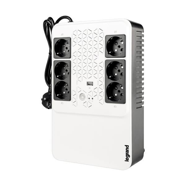 UPS LEGRAND 600VA monofase KEOR MULTIPLUG con prese standard tedesco autonomia fino a 15 minuti - LG-310081 - Disponibile in 3-4 giorni lavorativi