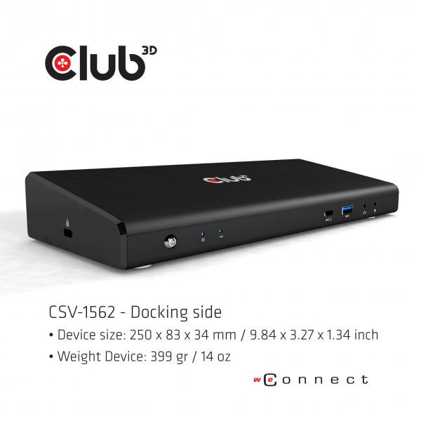 CLUB3D CHARGING DOCK 60W USB TYPE C 3.2 GEN 1 UNIVERSAL TRIPLE 4K - Disponibile in 3-4 giorni lavorativi