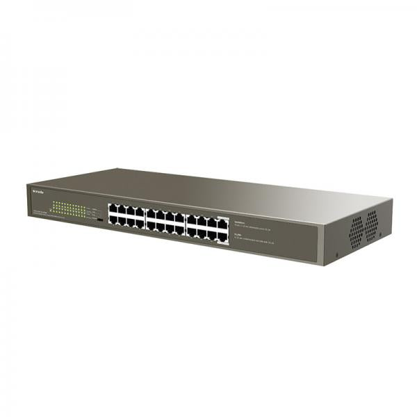 SWITCH TENDA TEG1124P-24-250W-24-Port Gigabit Ethernet Switch with 24-Port PoE-TX RJ45 ports-225W PoE power supply - Disponibile in 3-4 giorni lavorativi