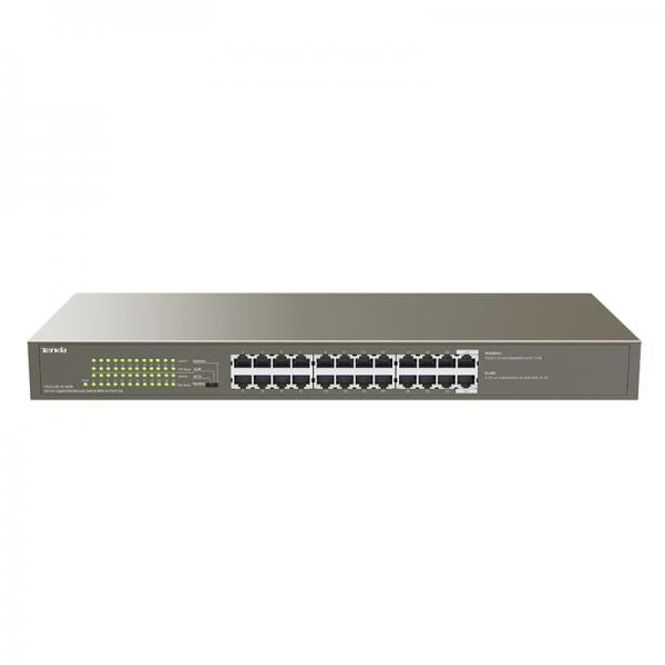 SWITCH TENDA TEG1124P-24-250W-24-Port Gigabit Ethernet Switch with 24-Port PoE-TX RJ45 ports-225W PoE power supply - Disponibile in 3-4 giorni lavorativi