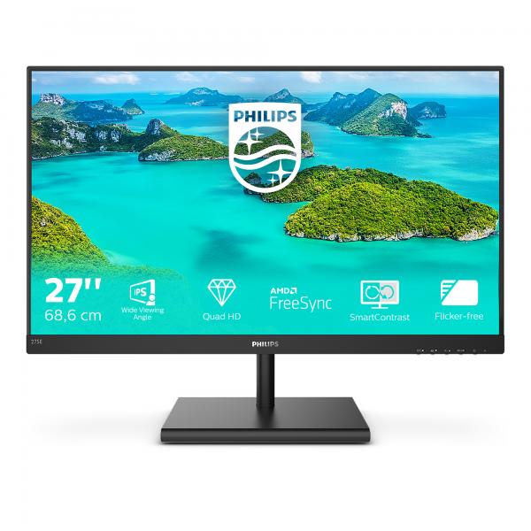 Monitor Nuovo MONITOR PHILIPS LED 27"Wide 275E1S/00 IPS 2560x1440 4ms 250cd/mq 1.000:1 (MEGA INFINITY) VGA HDMI DP GAMING - Disponibile in 3-4 giorni lavorativi