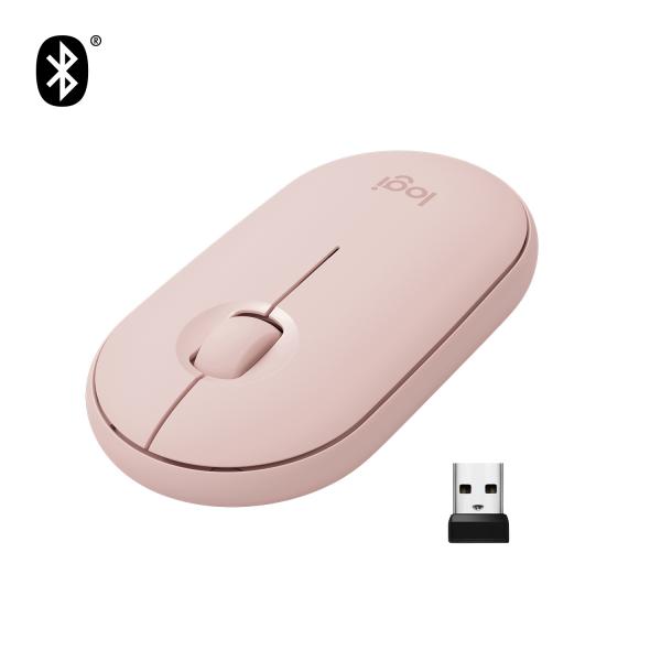 LOGITECH PEBBLE M350 MOUSE WIRELESS 2.4GHz ULTRA SILENZIOSO COM MINI RICEVITORE USB ROSA - Disponibile in 3-4 giorni lavorativi Logitech