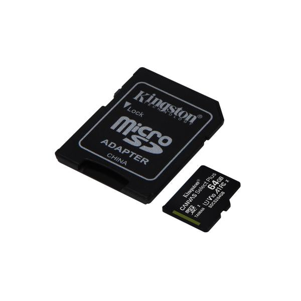 KINGSTON 64GB MICROSD CANVASSELECTPLUS+ADATTATORE - Disponibile in 3-4 giorni lavorativi