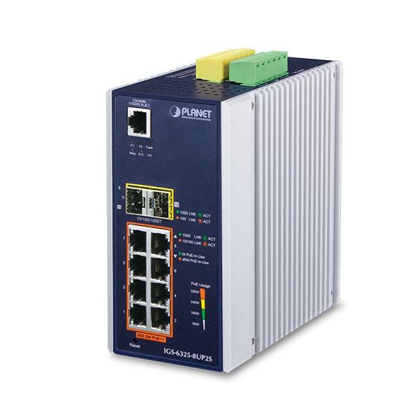 PLANET IGS-6325-8UP2S switch di rete Gestito L3 Gigabit Ethernet (10/100/1000) Supporto Power over Ethernet (PoE) Alluminio, Nero - Disponibile in 6-7 giorni lavorativi