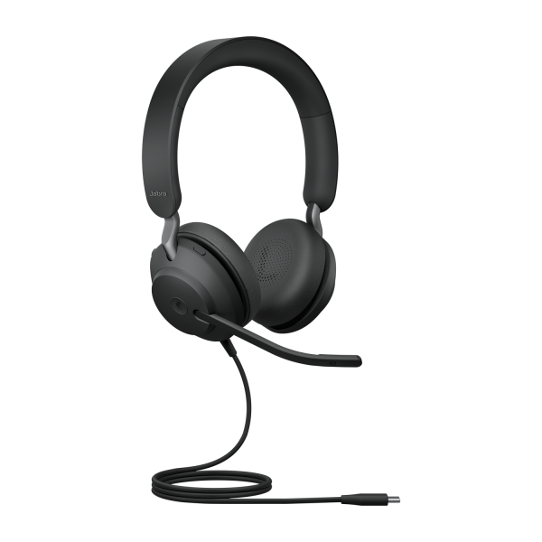 Jabra Evolve2 40, MS Stereo Auricolare Cablato A Padiglione Ufficio USB tipo-C Nero - Disponibile in 6-7 giorni lavorativi