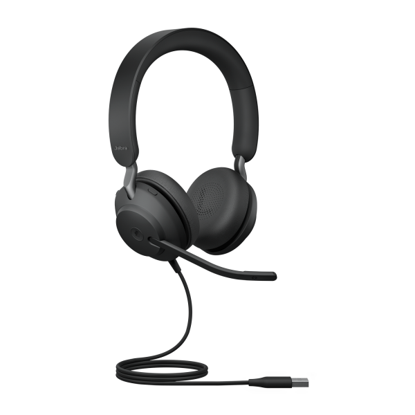 Jabra Evolve2 40, MS Stereo Auricolare Cablato A Padiglione Ufficio USB tipo A Nero - Disponibile in 6-7 giorni lavorativi