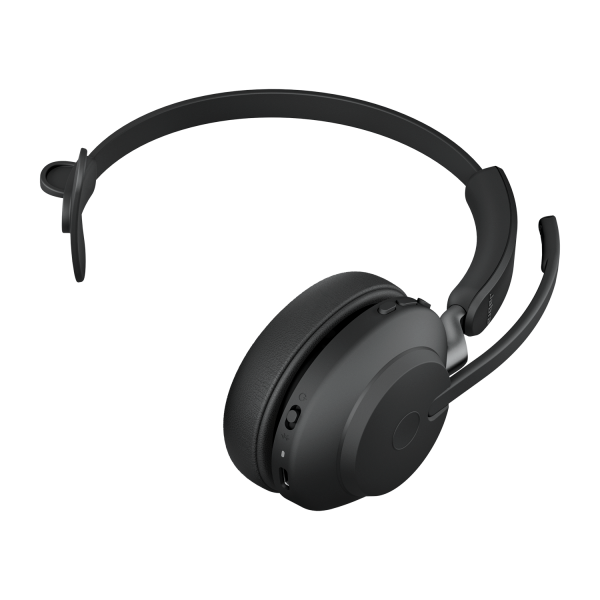 Jabra Evolve2 65, UC Mono Auricolare Wireless A Padiglione Ufficio USB tipo A Bluetooth Nero - Disponibile in 6-7 giorni lavorativi