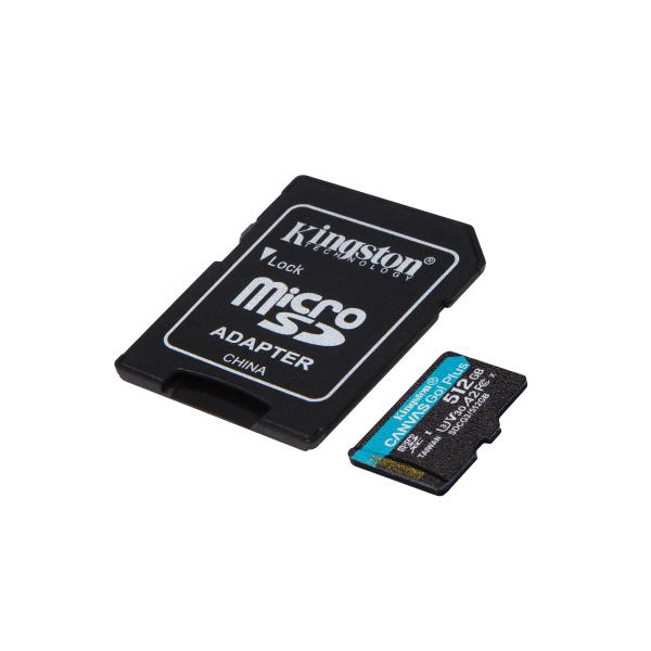 Scheda Di Memoria Micro SD con Adattatore Kingston Canvas Go! Plus 512 GB UHS-I Classe 10 - Disponibile in 3-4 giorni lavorativi