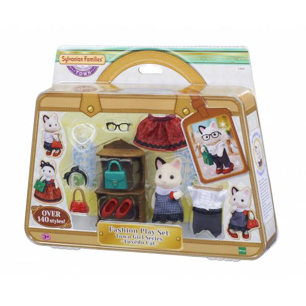 FAMIGLIE SYLVANIAN 5462 La valigia alla moda e la sorella maggiore Gatto bicolore - Disponibile in 3-4 giorni lavorativi