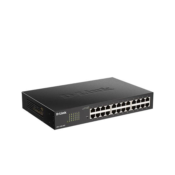 D-LINK DGS-1100-24V2 SWITCH 24 PORTE GESTITO POE GIGABIT ETHERNET (10/100/1000) NERO 1U - Disponibile in 3-4 giorni lavorativi