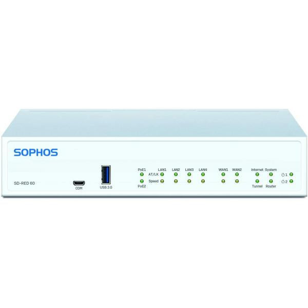 Sophos SD-RED 60 dispositivo di gestione rete 850 Mbit/s Supporto Power over Ethernet (PoE) - Disponibile in 6-7 giorni lavorativi