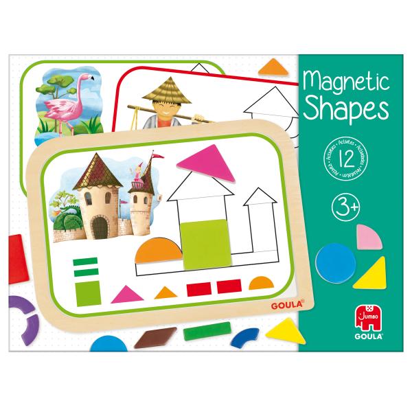 Gioco educativo - GOULA - Scatola con forme magnetiche - 12 attività con 24 pezzi in legno - Disponibile in 3-4 giorni lavorativi