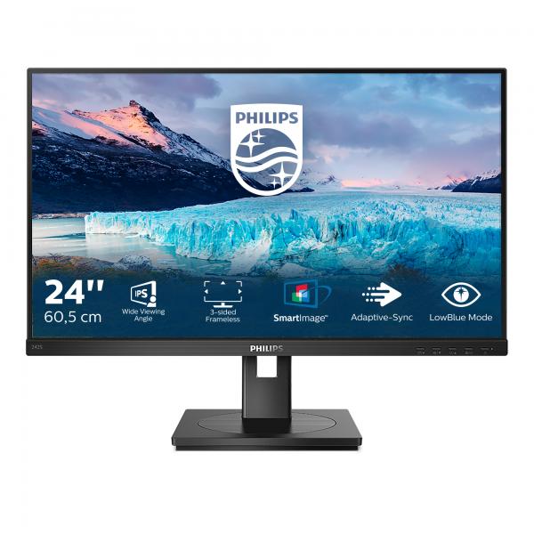 Monitor Nuovo MONITOR PHILIPS LED 23.8"Wide 242S1AE/00 IPS 1920x1080 4ms 250cd/mq 1.000:1 (50.000.000:1) 2x2W MM Pivot Reg.H VGA DVI HDMI DP - Disponibile in 3-4 giorni lavorativi