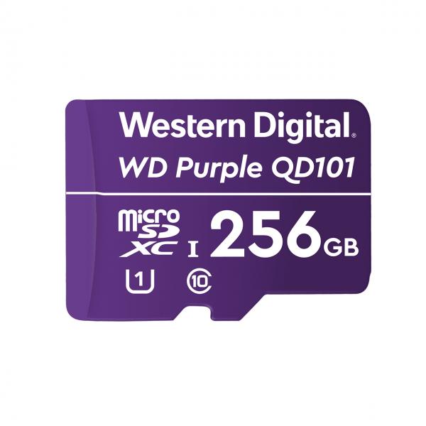 WD Purple SC QD101 WDD256G1P0C - Scheda di memoria flash - 256 GB - UHS-I U1 / Class10 - UHS-I microSDXC - viola - Disponibile in 3-4 giorni lavorativi