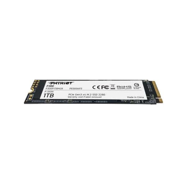 SSD PATRIOT 1TB P300 M.22280 PCIe Gen3 x4 READ:1700MB WRITE:1650 MB/S - P300P1TBM28 - Disponibile in 3-4 giorni lavorativi Patriot Memory