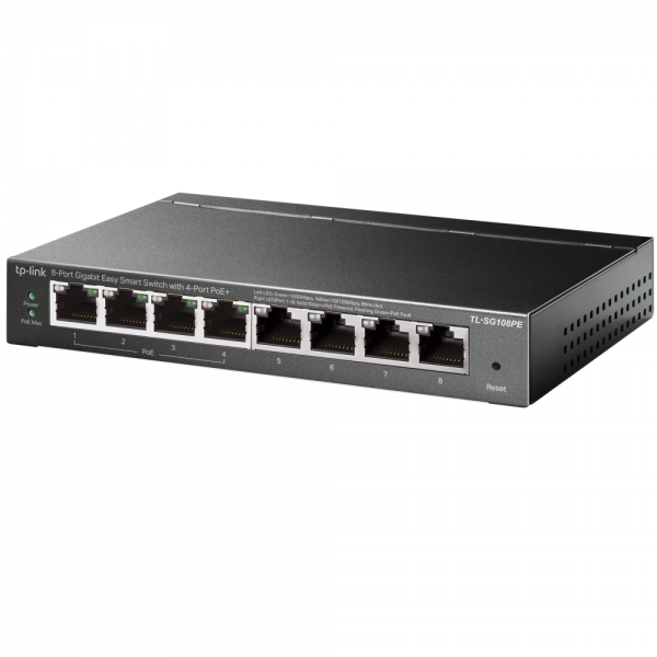 TP-LINK EASY SMART SWITCH 8 PORTE GIGABIT CON 4 PORTE POE TL-SG108PE - Disponibile in 3-4 giorni lavorativi