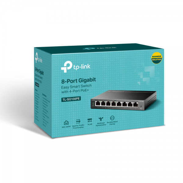 TP-LINK EASY SMART SWITCH 8 PORTE GIGABIT CON 4 PORTE POE TL-SG108PE - Disponibile in 3-4 giorni lavorativi