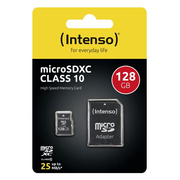 MICRO SD CON ADATTATORE 128GB C10 - Disponibile in 3-4 giorni lavorativi Intenso