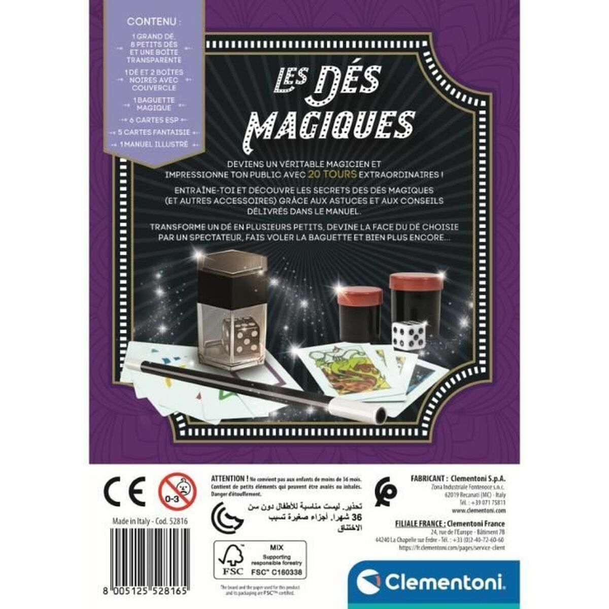 Gioco di Magia Clementoni Coffret des dés magiques (FR) - Disponibile in 3-4 giorni lavorativi