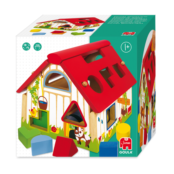 Gioco educativo - GOULA - Forme geometriche - Scatola porta forme per imparare a riconoscere le forme - Disponibile in 3-4 giorni lavorativi