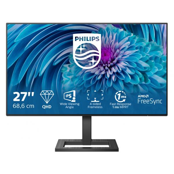 Monitor Led Nuovo PHILIPS MONITOR 27 LED IPS 16:9 QHD 1MS 75HZ 350 CDM, DP/HDMI, PIVOT, MULTIMEDIALE - Disponibile in 3-4 giorni lavorativi