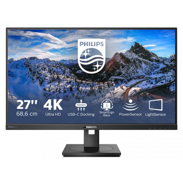 Monitor Nuovo MONITOR PHILIPS LED 27"Wide 4K 279P1/00 3840x2160 4ms 350cd/m50.000.000:1 2x3W MM Pivot RegH 2HDMI DP USB-C docking RJ45 - Disponibile in 3-4 giorni lavorativi