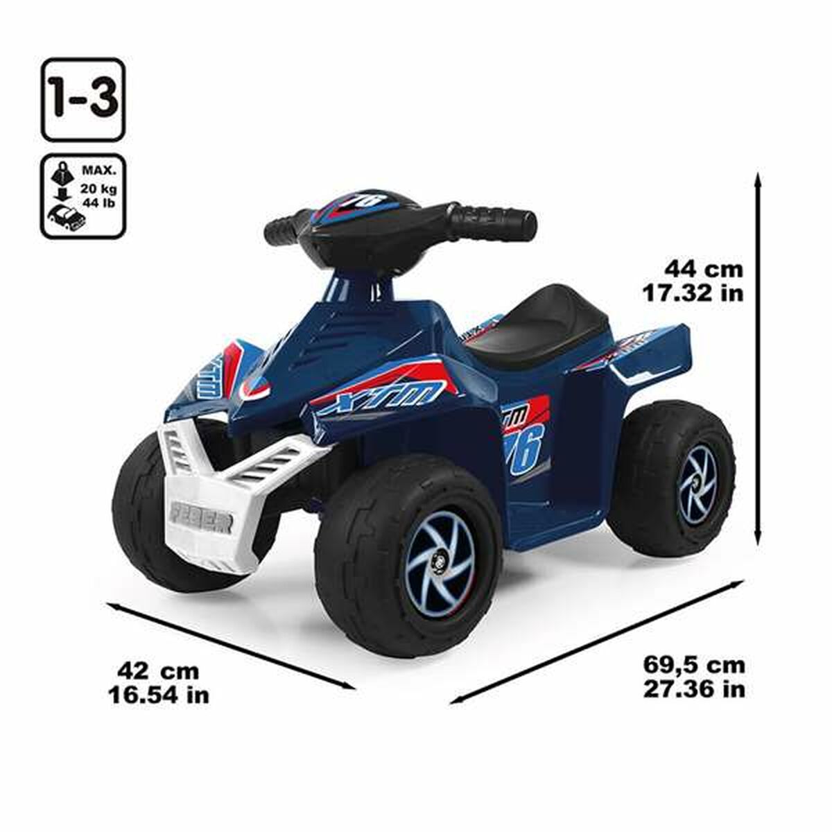 Quad Elettrico Feber Racy 67 x 41 x 45 cm - Disponibile in 3-4 giorni lavorativi