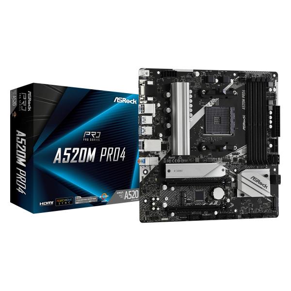 Scheda Madre ASRock A520M Pro4 AMD AM4 - Disponibile in 3-4 giorni lavorativi