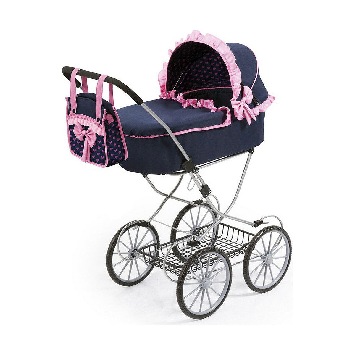 Carrozzina per Bambole Reig Dolls Pram Blu Marino 64 cm - Disponibile in 3-4 giorni lavorativi