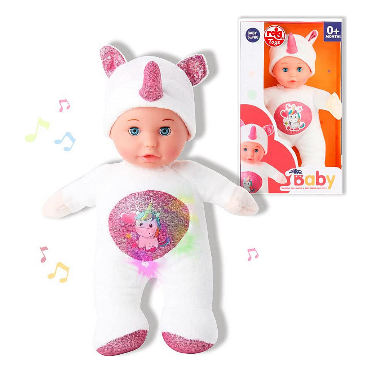 Bambolotto Neonato Reig 30 cm Unicorno Peluche Bianco (30 cm) - Disponibile in 3-4 giorni lavorativi