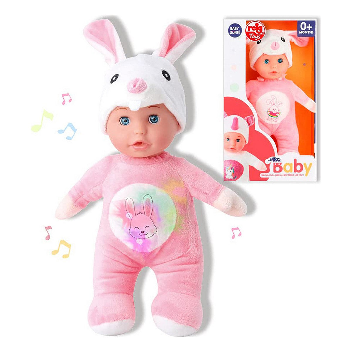 Bambolotto Neonato Reig 30 cm Coniglio Peluche Rosa (30 cm) - Disponibile in 3-4 giorni lavorativi