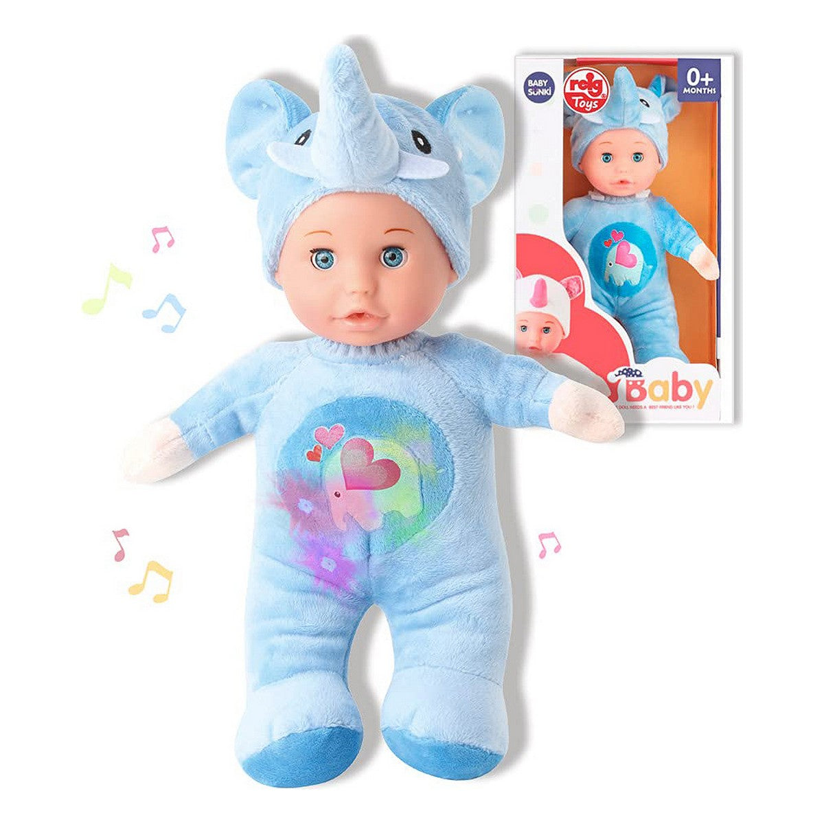 Bambolotto Neonato Reig 30 cm Elefante Peluche Azzurro (30 cm) - Disponibile in 3-4 giorni lavorativi